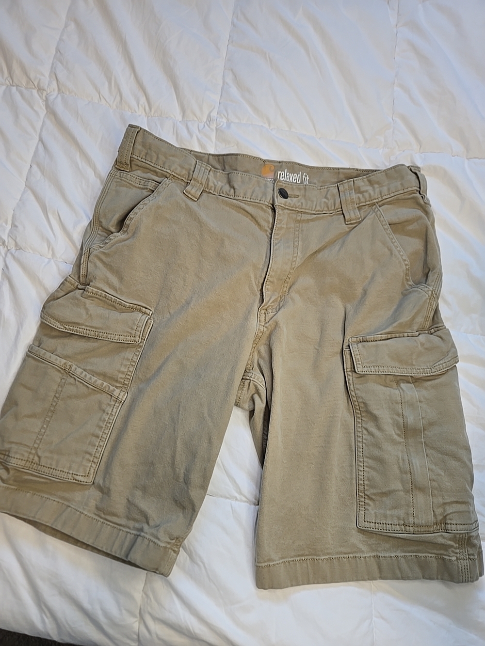 Carhartt Carpenter Relaxed Fit Canvas Tan Work/Casual Shorts Mens 34 0569